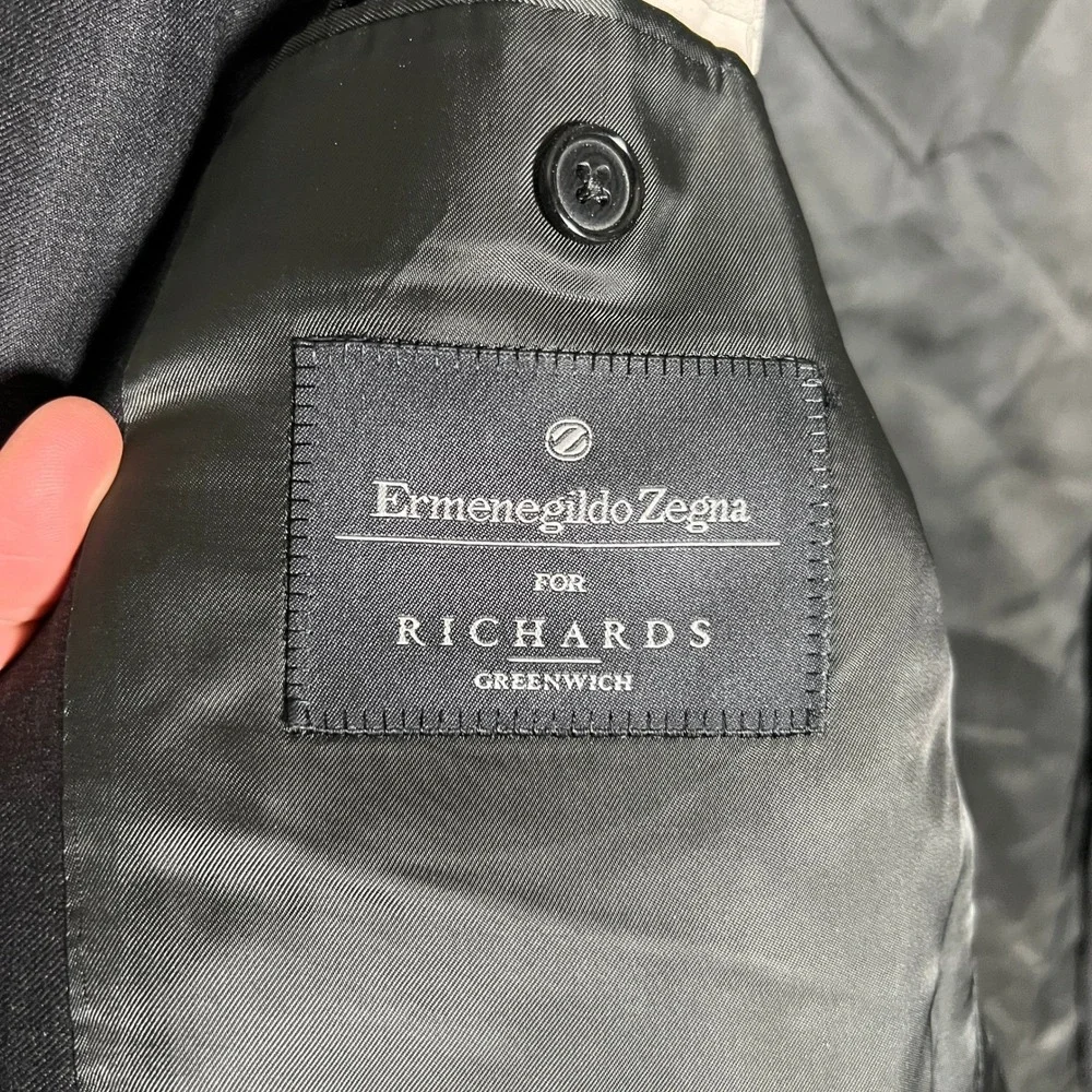 Ermenegildo Zegna Gray Pinstripe Wool Blazer‎ 50R (US 40) Richards Greenwich